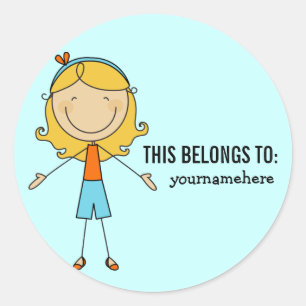 Sticker Rond CECI APPARTIENT à l'autocollant pour une fille