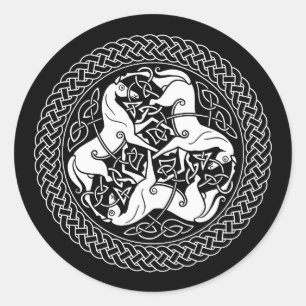Sticker Rond Ceinture Epona celtique avec Chevaux