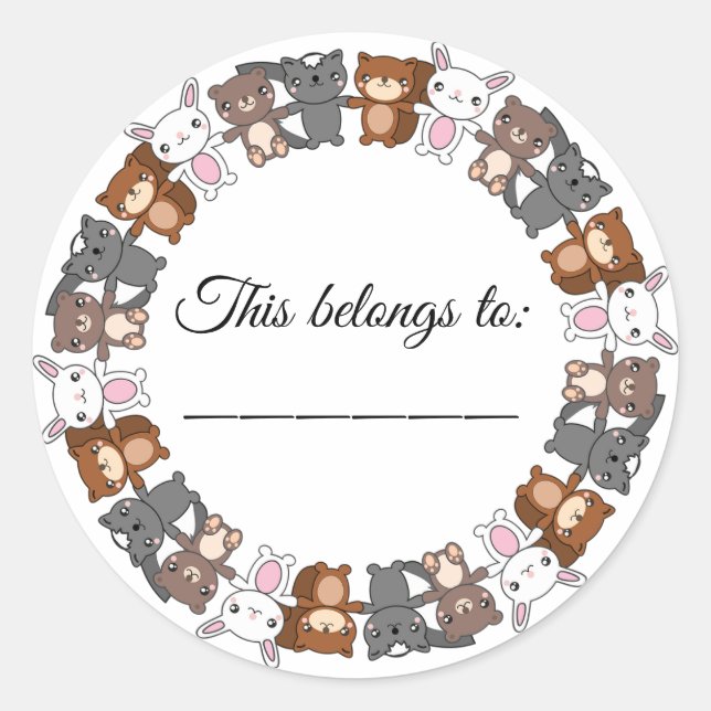 Sticker Rond Cela appartient à (Devant)