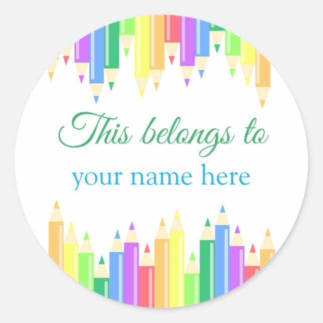 Sticker Rond Cela appartient à (Devant)