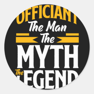 Sticker Rond Célébrant masculin l'homme le mythe légende drôle