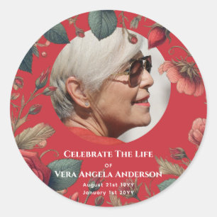 Sticker Rond Célébration commémorative de la vie Cadeaux funéra