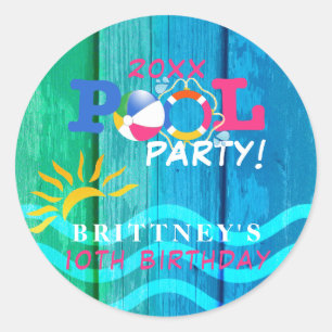 Sticker Rond Célébration d'anniversaire de réception au bord
