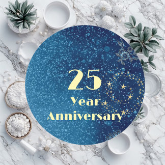 Sticker Rond Célébration de 25 ans de mariage avec un sceau et