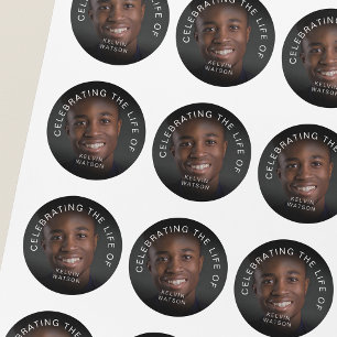 Sticker Rond Célébration de la vie de Mémorial photo de funér