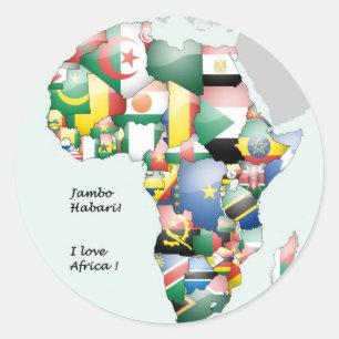 Sticker Rond Célébration de l'Afrique dans le design des drapea