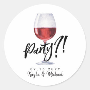 Sticker Rond Célébration de l'Occassion du Vin Rouge