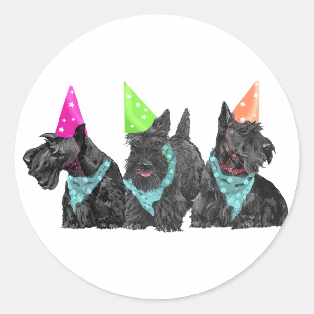 Sticker Rond Célébration des écossais en Casquettes de partis (Devant)