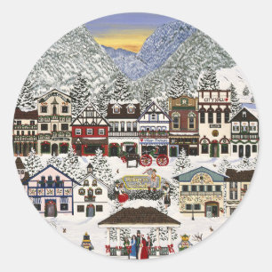 Sticker Rond Célébration des vacances à Leavenworth