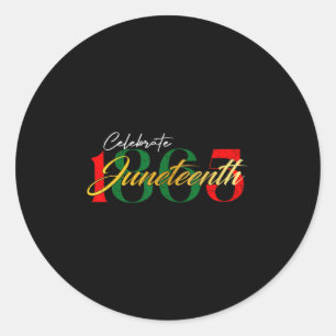 Sticker Rond Célébration du 18 juin 1865 Black Freedom