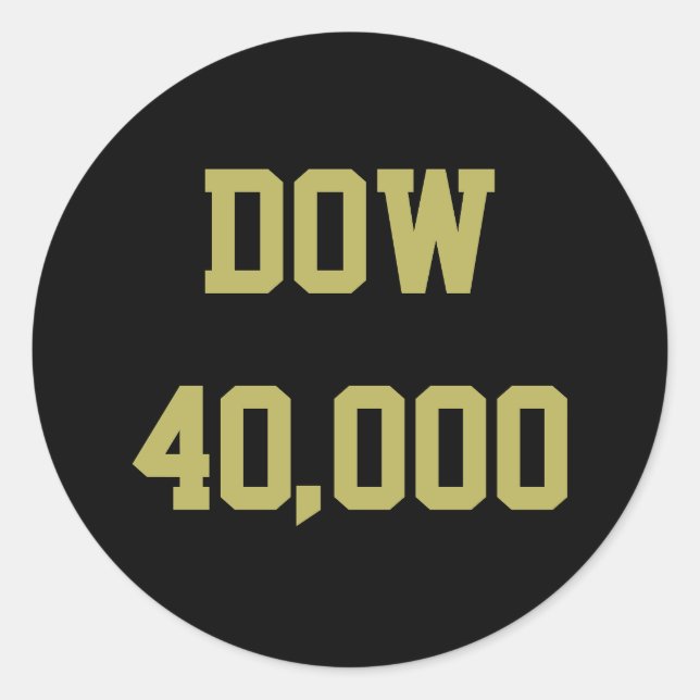 Sticker Rond Célébration du marché Stock Dow 40000 (Devant)