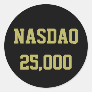 Sticker Rond Célébration du NASDAQ 25000 en Bourse