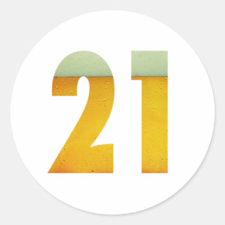 Sticker Rond Célébrer 21e anniversaire