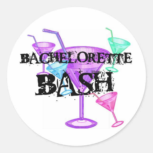 Sticker Rond Célébrer Bachelorette Bash (Devant)