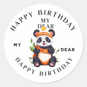 Sticker Rond "Célébrer en style : Joyeux logo d'anniversaire