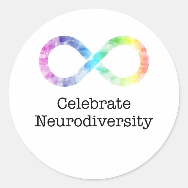 Sticker Rond Célébrer la neurodiversité (Devant)