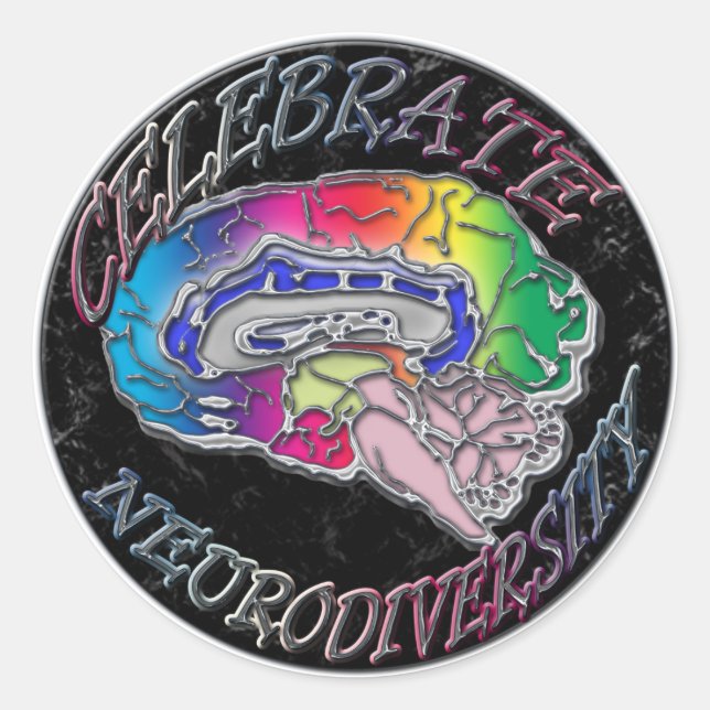 Sticker Rond Célébrer la neurodiversité (Devant)