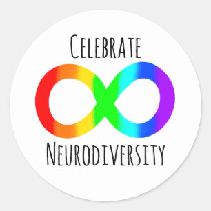Sticker Rond Célébrer la neurodiversité Autisme Acceptation Arc
