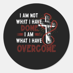 Sticker Rond Célébrer la récupération T-shirt Christian Cross J