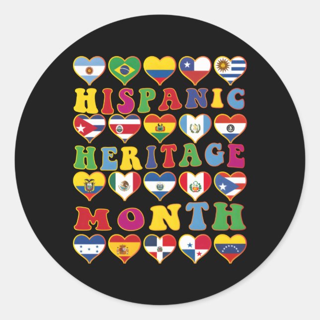 Sticker Rond Célébrer le Mois du patrimoine hispanique Pays lat (Devant)