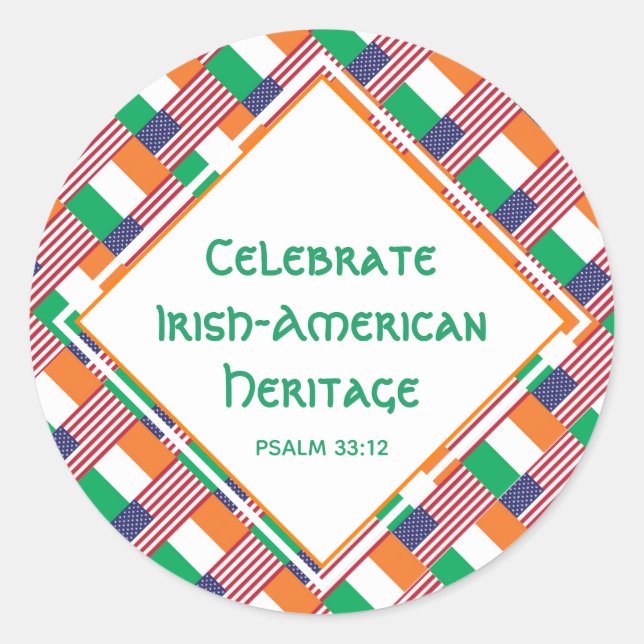 STICKER ROND CÉLÉBRER LE PATRIMOINE IRLANDAIS-AMÉRICAIN (Devant)