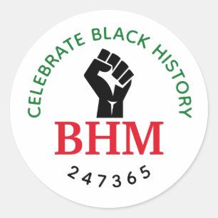 Sticker Rond Célébrer l'histoire noire 247365 MONOGRAM Blanc