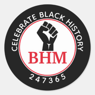Sticker Rond Célébrer l'histoire noire 247365 MONOGRAM Noir