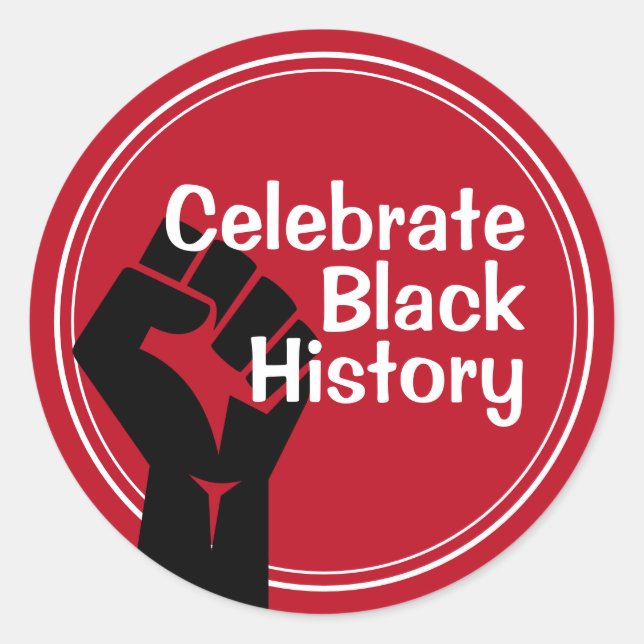 Sticker Rond Célébrer l'histoire noire Inspirational Red (Devant)