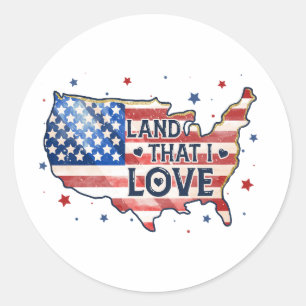 Sticker Rond Célébrez votre fierté américaine avec ce beau 