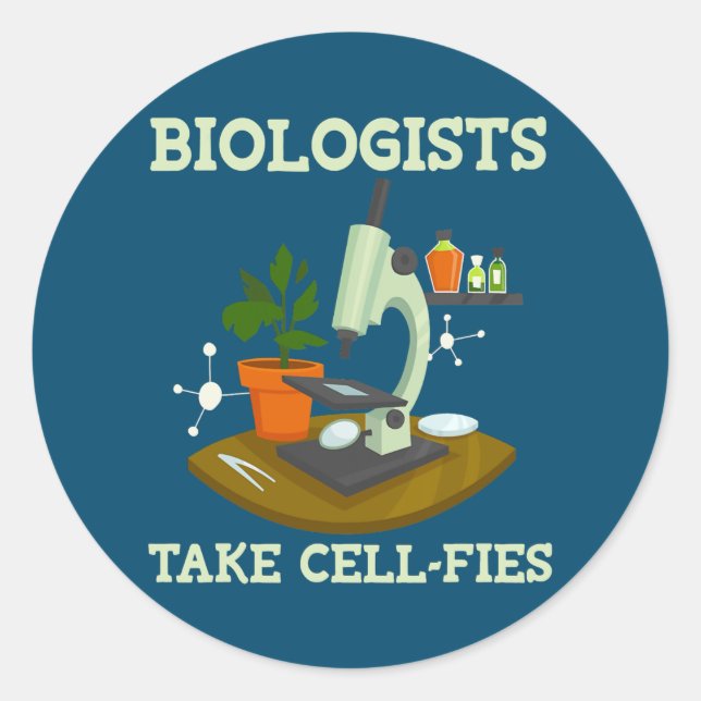 Sticker Rond Cellfies Drôle I Heart Love Science Biologie (Devant)
