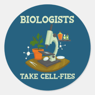 Sticker Rond Cellfies Drôle I Heart Love Science Biologie