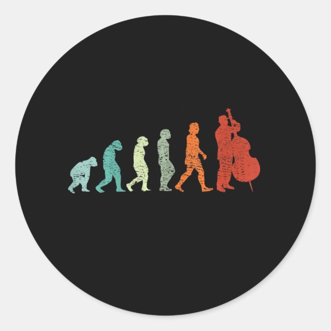Sticker Rond Cello Music Player Evolution Cellist Musicien (Devant)
