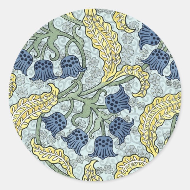 Sticker Rond Cellules bleutées Art nouveau (Devant)