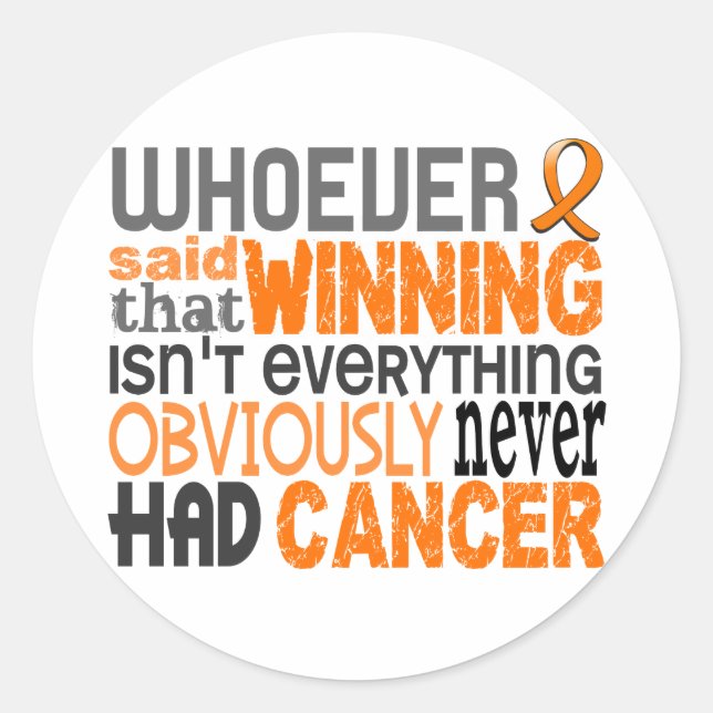 Sticker Rond Celui qui a dit le Cancer de rein (Devant)