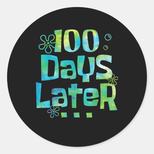 Sticker Rond Cent jours plus tard 100e jour de l'école (Devant)