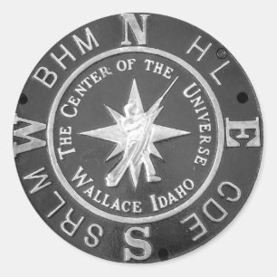 Sticker Rond Centre de l'Univers à Wallace Idaho