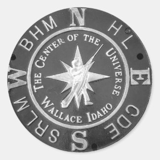 Sticker Rond Centre de l'Univers à Wallace Idaho