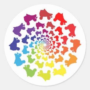 Sticker Rond cercle arc-en-ciel