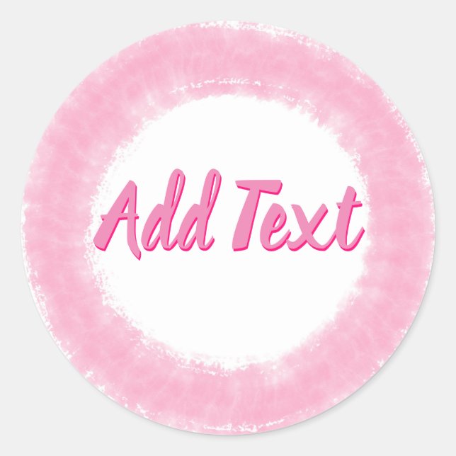 Sticker Rond Cercle d'aquarelle rose délicat (Devant)
