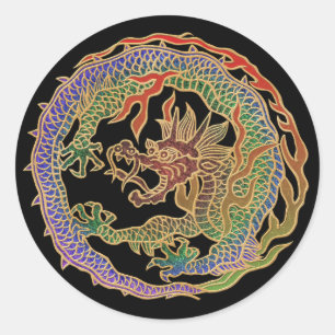 Sticker Rond Cercle de dragon éternel