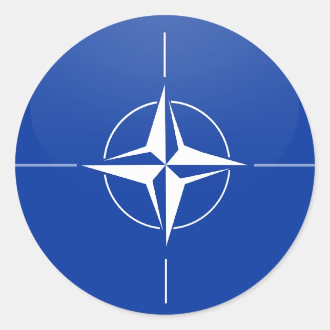 Sticker Rond Cercle de drapeau de qualité de l'OTAN (Devant)