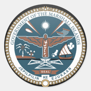 Sticker Rond Cercle de drapeau de qualité des Marshall Islands