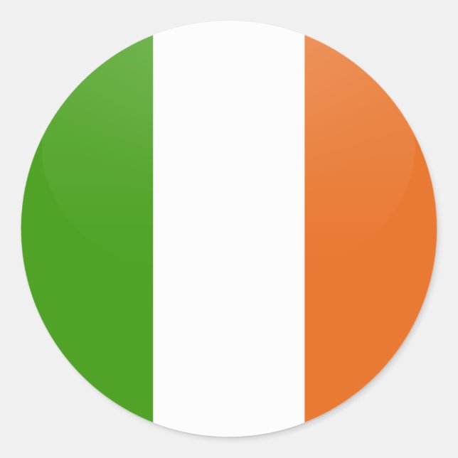 Sticker Rond Cercle de drapeau de qualité Irlande (Devant)