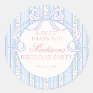 Sticker Rond Cercle de fête d'anniversaire floral fantaisie vin