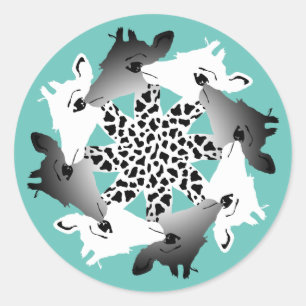 Sticker Rond cercle de girafes bouton aimant classique ronde st