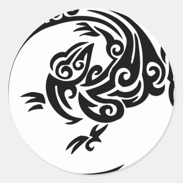 Sticker Rond Cercle de lézard tribal (Devant)