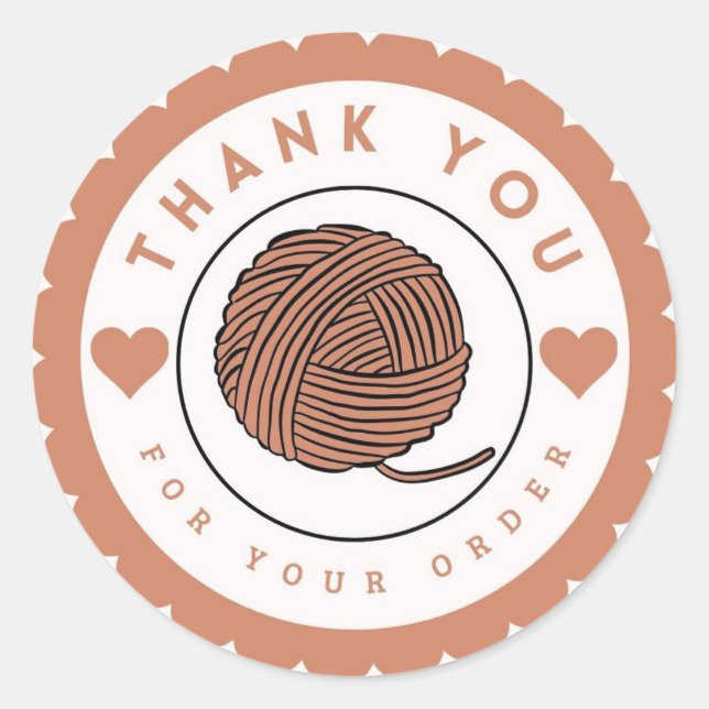 Sticker Rond Cercle de Merci de Crochet Brown (Devant)