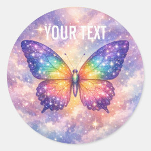 Sticker Rond Cercle de papillon arc-en-ciel céleste