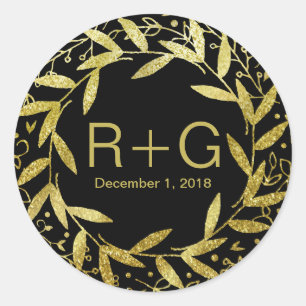 Sticker Rond Cercle de Parties scintillant d'or de couronne Feu