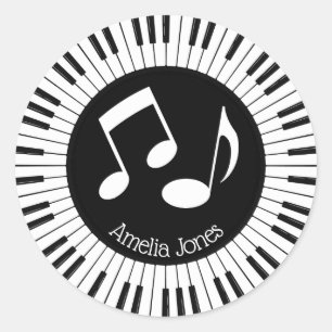 Sticker Rond Cercle de touches de piano
